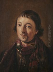 Portrait of a young man, bust-length, wearing a gold chain
