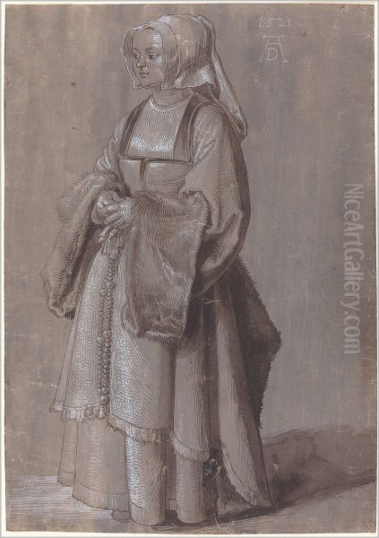 Young Woman in Netherlandish Dress Oil Painting by Albrecht Durer