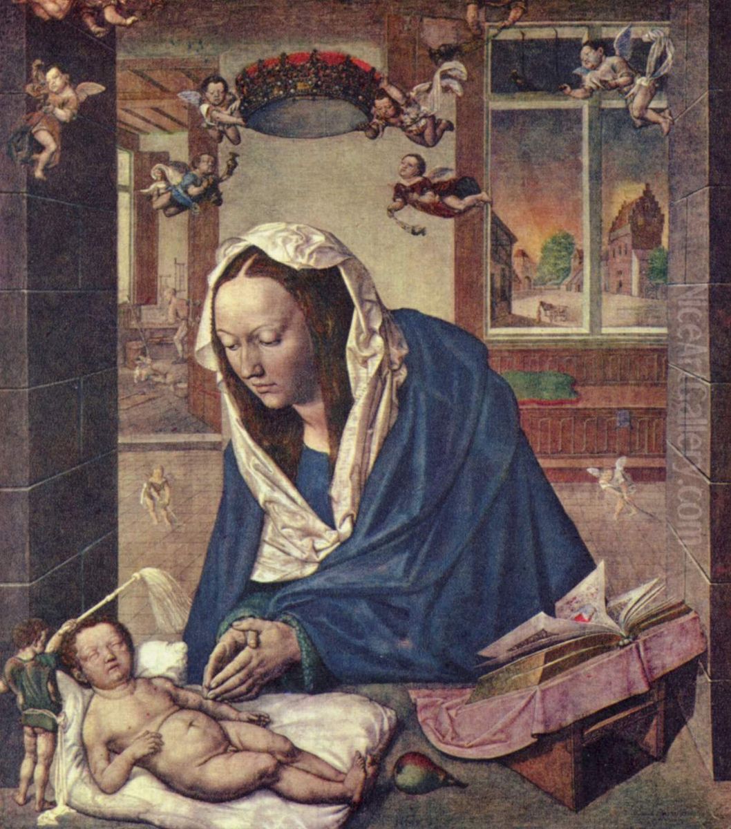 Marienaltar, Mittelbild, Szene: Maria mit Kind Oil Painting by Albrecht Durer