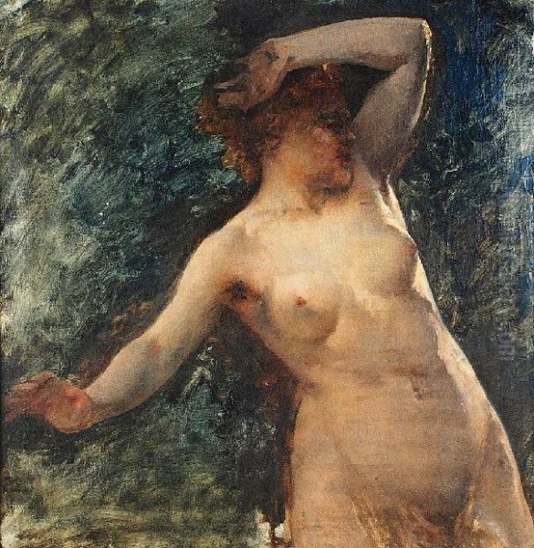Milda, Goddess of love (Lithuanian Venus) (study) Oil Painting by Kazimierz Alchimowicz