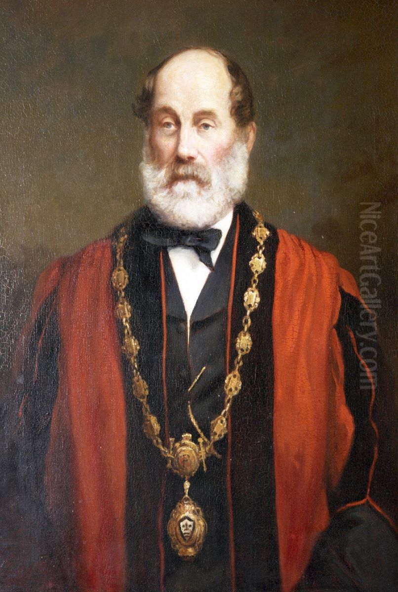 Alderman Nathaniel Chapple, Mayor of Torrington (1871, 1879 & 1889) Oil Painting by Henry Jamyn Brooks