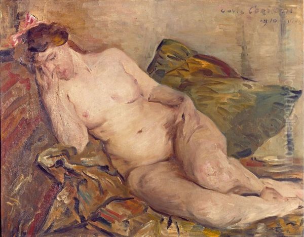 Reclining nude Oil Painting by Lovis (Franz Heinrich Louis) Corinth