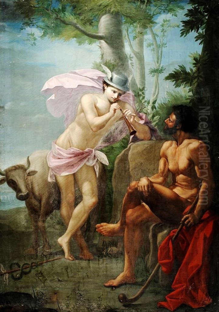 Mercury and Argus Oil Painting by Alejandro de la Cruz