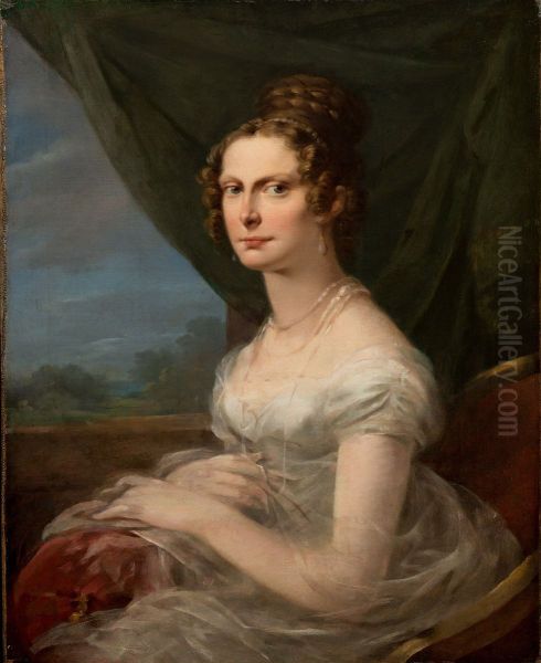 Portrait of EmpressAlexandra Feodorovna (Charlotte of Prussia)(1798-1860), Emperor's Nicholas I wife Oil Painting by Alexander Molinari