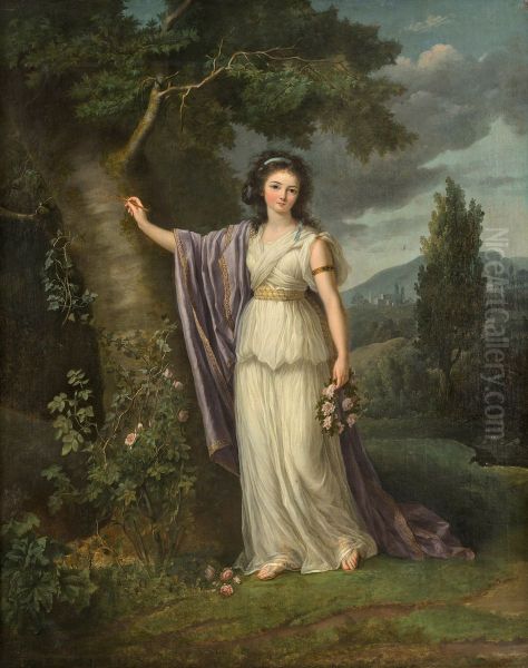 Portrait de Mlle de Genlis Oil Painting by Marie-Victoire Lemoine
