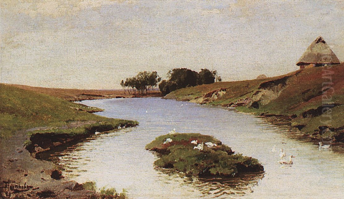 Pejzaz s rekoj Oil Painting by Vasily Polenov