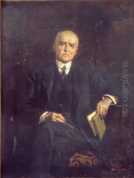 Ritratto di Ambrogio Bertarelli Oil Painting by Giuseppe Amisani