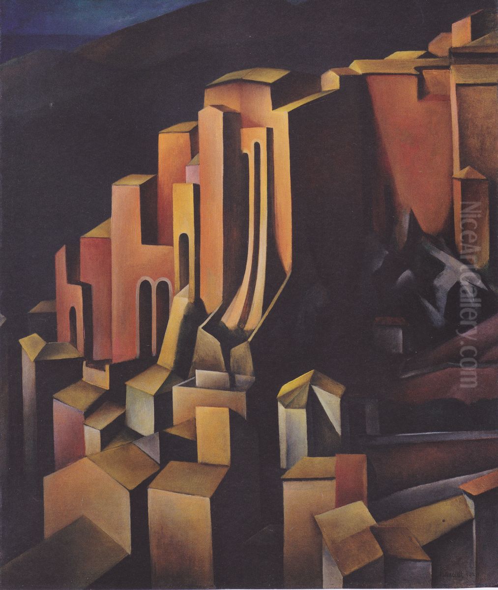 Olevano Oil Painting by Alexander Kanoldt