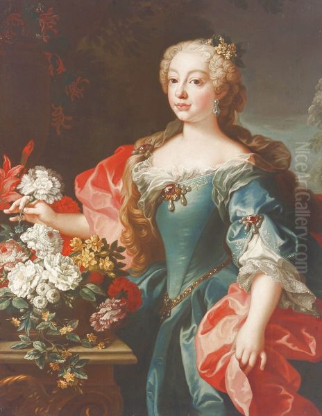 Portrait of Mariana Victoria of Spain Oil Painting by Domingo Maria Sanni
