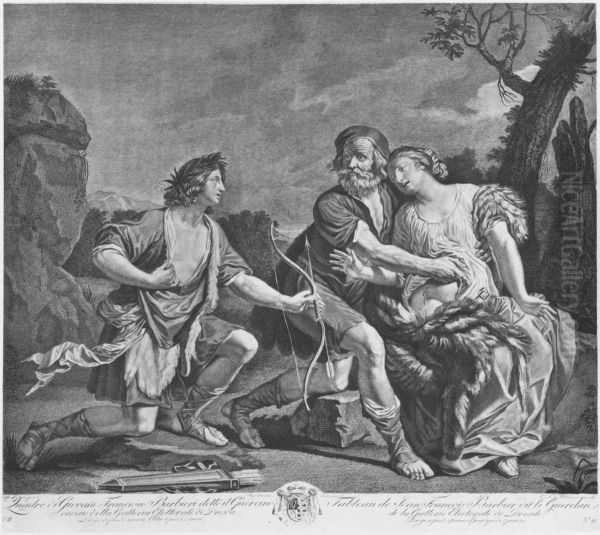 Dorinda, Silvio und Linco Oil Painting by Guercino