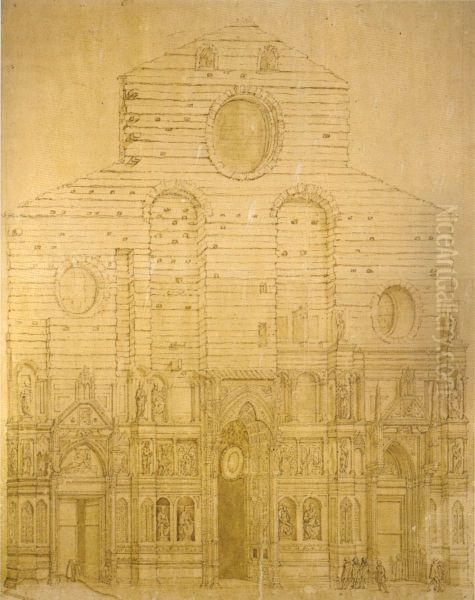 Erste Fassade des Doms von Florenz Oil Painting by Bernardino Poccetti