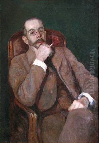 Alexander K. Shervashidze (Chachba) (1867-1968) - professional Abkhazian painter, graphic artist, painter, scenic designer and public figure. Oil Painting by Vladimir Rossinsky