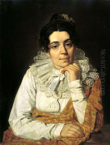 Portrait of a Venetian Oil Painting by Alexey Venetsianov