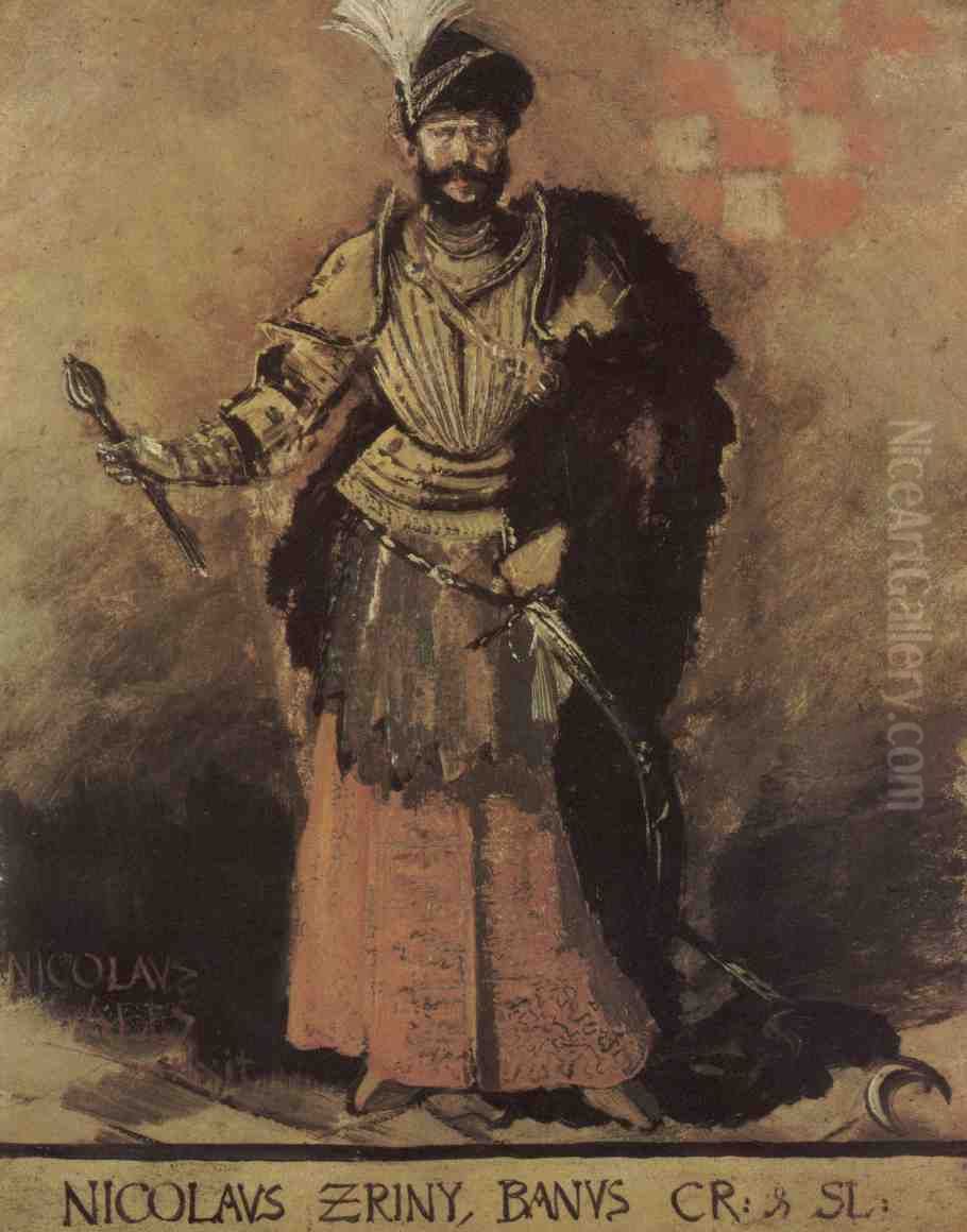 Mikulas Subic Zrinsky Oil Painting by Mikolas Ales