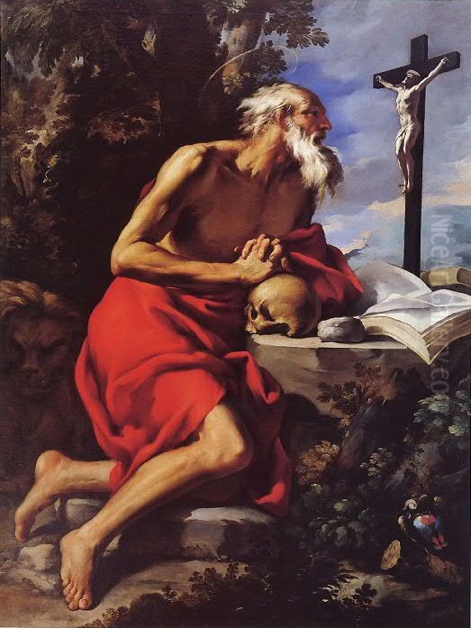 Saint Jerome penitent Oil Painting by Alessandro Gherardini