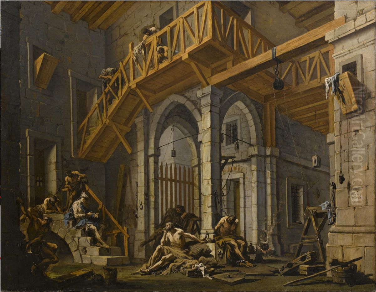 Joseph interpreting dreams Oil Painting by Alessandro Magnasco