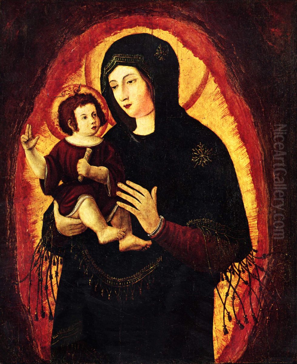 Madonna (Schone Maria von Regensburg) Oil Painting by Albrecht Altdorfer