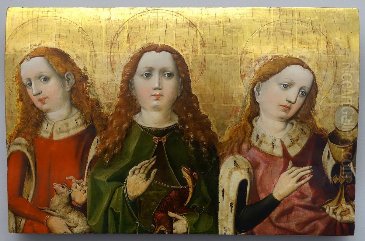 Saint Agnes, Saint Margaret and Saint Barbara Oil Painting by Master of the Tucher Altarpiece