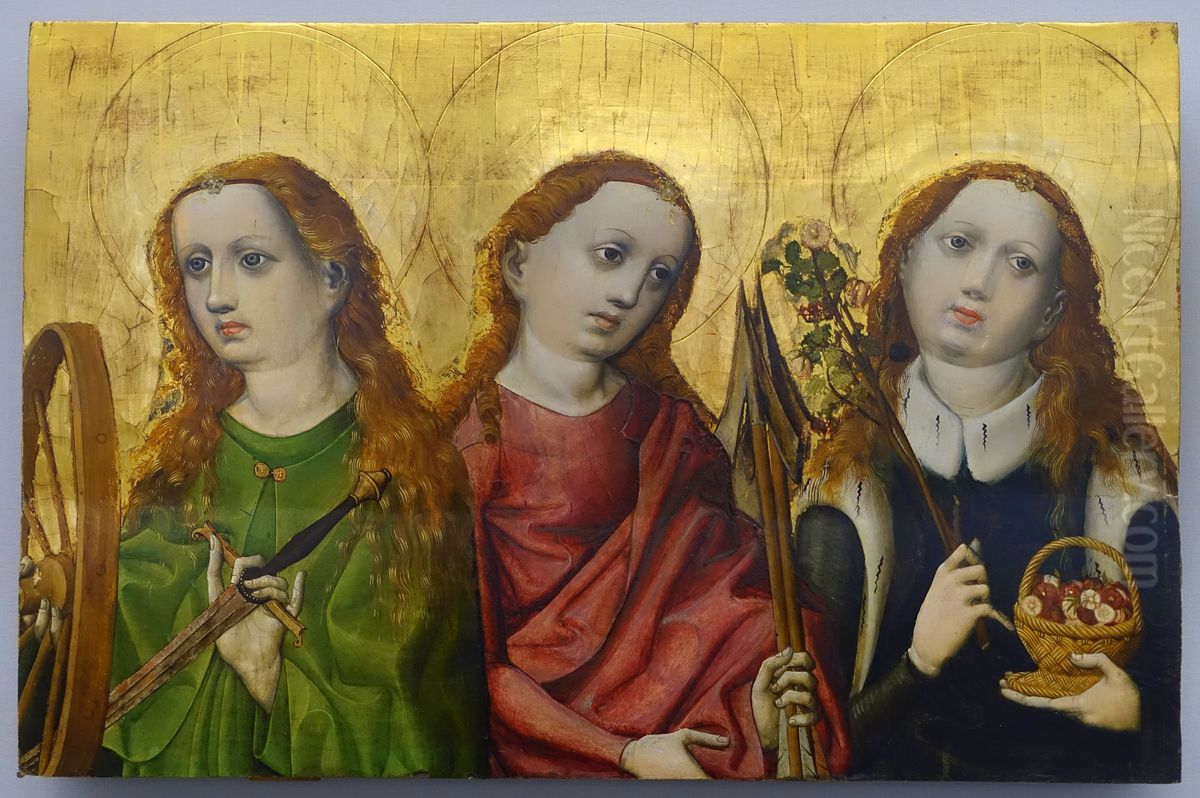 Saint Catherine, Saint Ursula and Saint Dorothy Oil Painting by Master of the Tucher Altarpiece