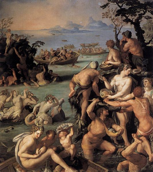 Pearl Fishers Oil Painting by Alessandro Allori