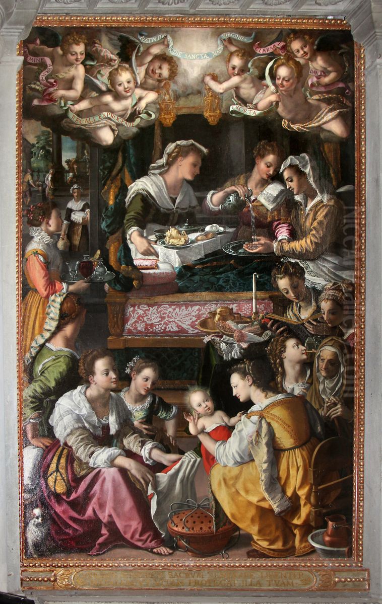 Birth of the Virgin Oil Painting by Alessandro Allori