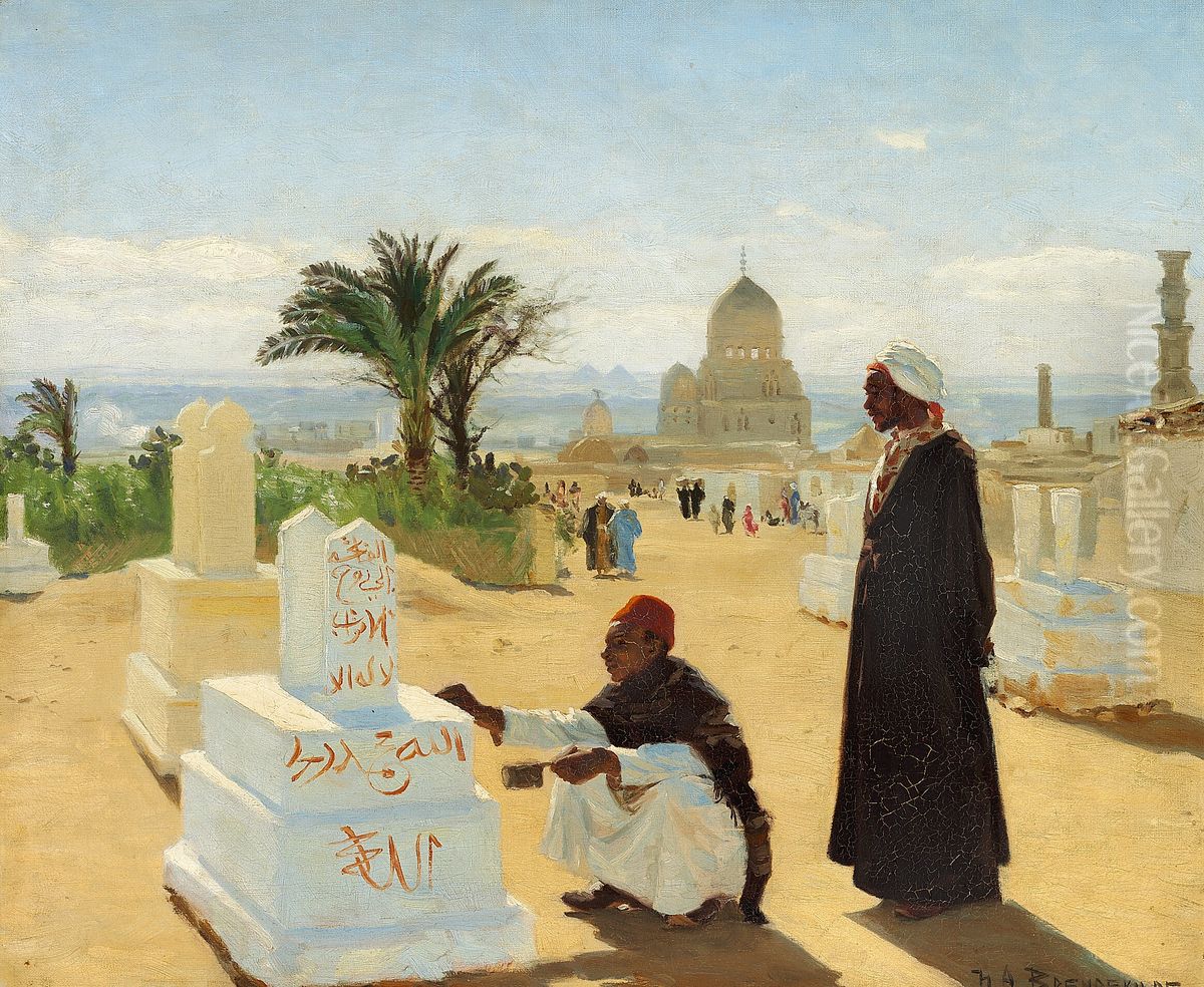 The graves of the apostles Jacob and Zacharias near Cairo. Oil Painting by H. A. Brendekilde