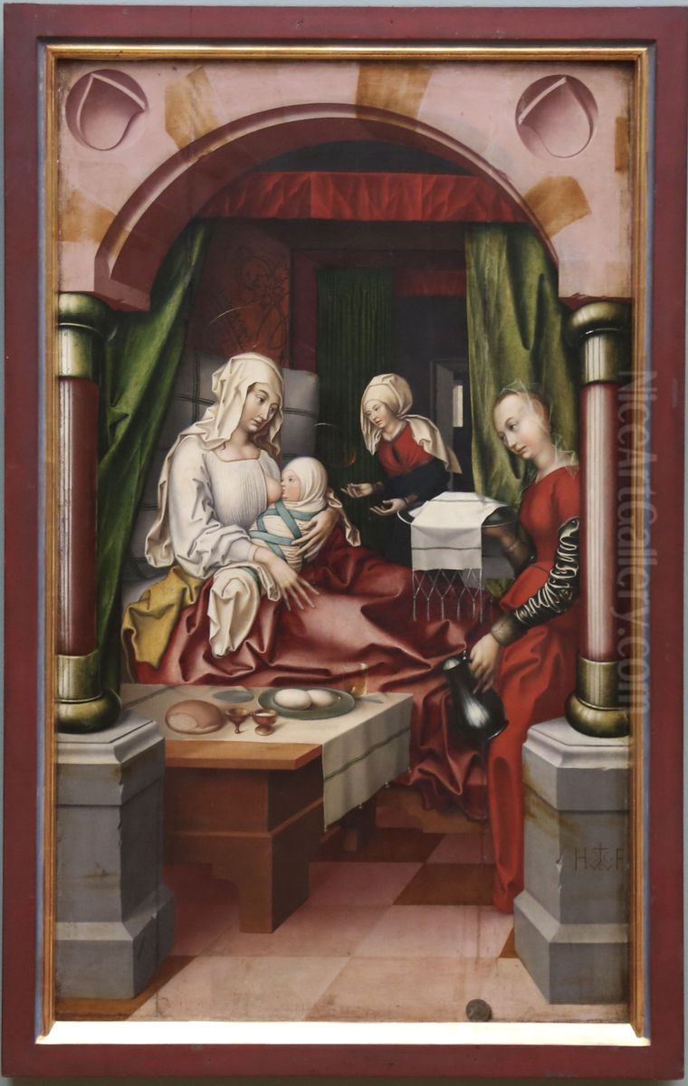 Die Geburt Mariens Oil Painting by Hans Fries