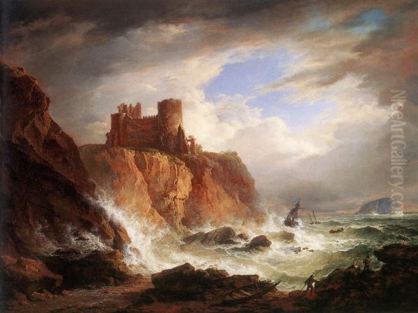 A View of Tantallon Castle Oil Painting by Alexander Nasmyth