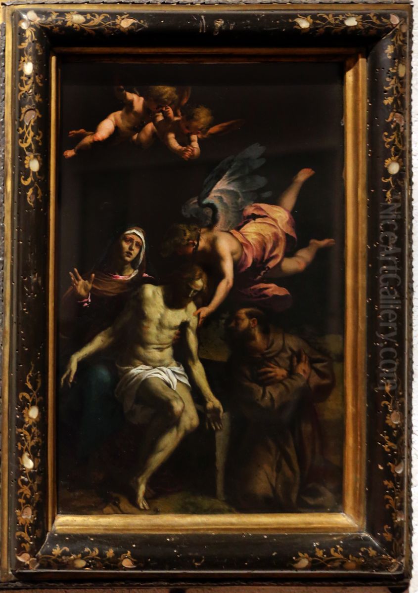 Pieta withFrancis of Assisi Oil Painting by Alessandro Turchi