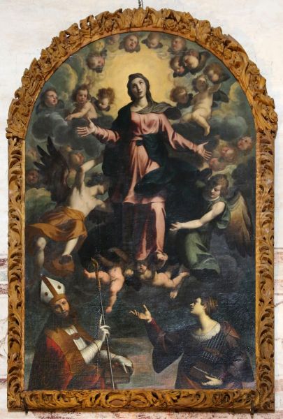 Assumption of the Saints Nicola and Cecilia Oil Painting by Alessandro Turchi