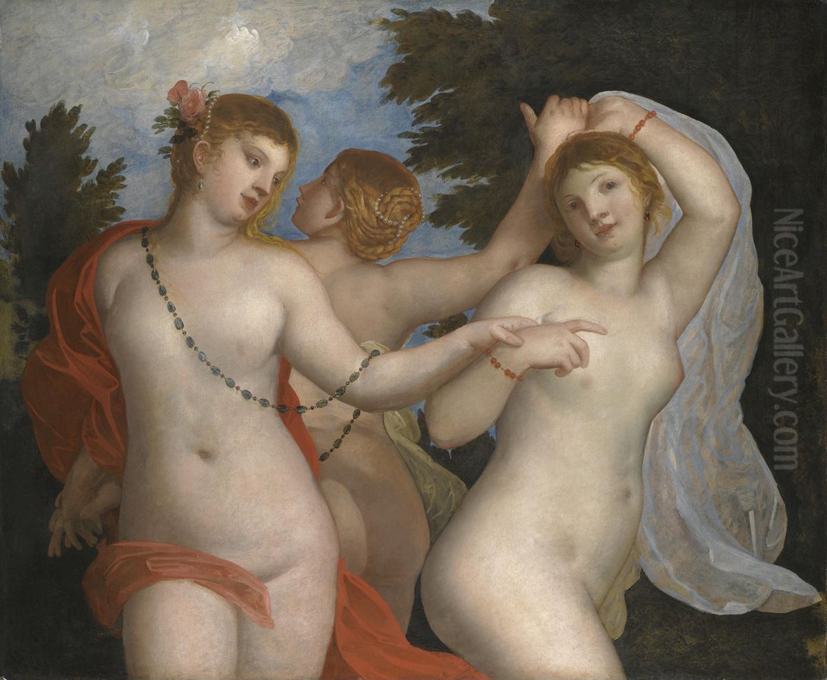 The Three Graces Oil Painting by Alessandro Varotari
