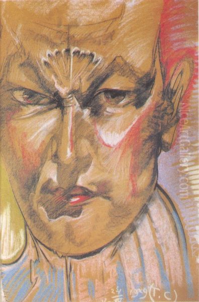 Portrait of engineer Janusz de Beaurain Oil Painting by Stanislaw Ignacy Witkiewicz