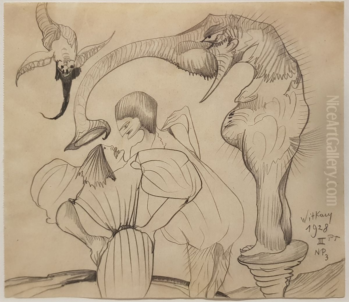 Composition with four figures Oil Painting by Stanislaw Ignacy Witkiewicz (Witkacy)
