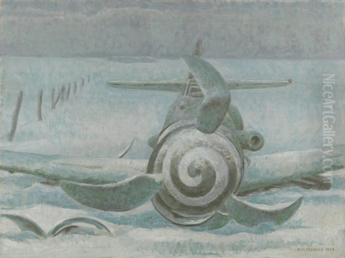 Messerschmitt Oil Painting by Alex Colville Messerschmitt Oil Painting by Alex Colville