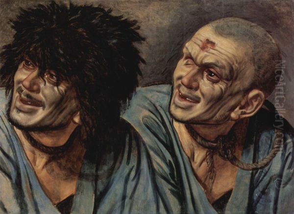 Kopf eines Sklaven in zwei Varianten Oil Painting by Alexander Ivanov