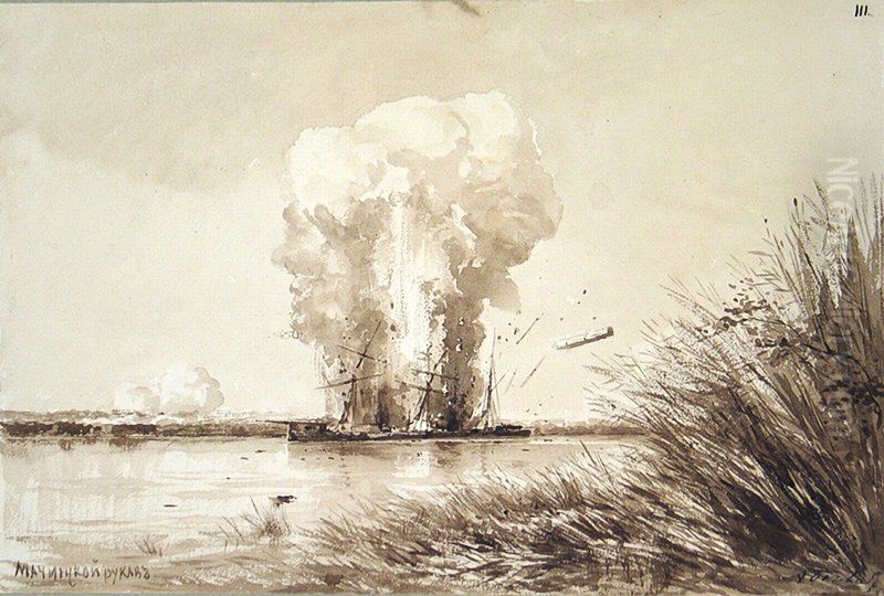 The Explosion Oil Painting by Alexey Bogolyubov