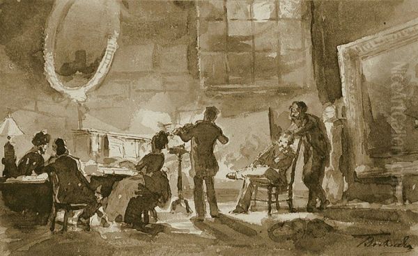 Party in Paris Oil Painting by Alexey Bogolyubov