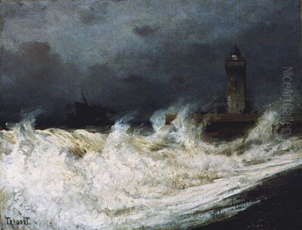 Storm in Treport Oil Painting by Alexey Bogolyubov