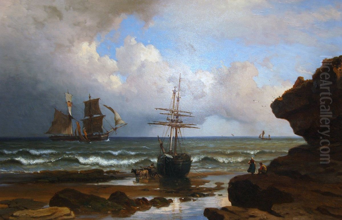Retour de peche Oil Painting by Alexandre Thomas Francia