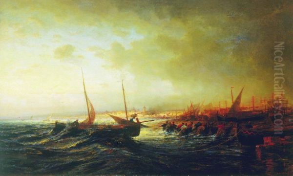 A View of Alassio Oil Painting by Alexey Bogolyubov