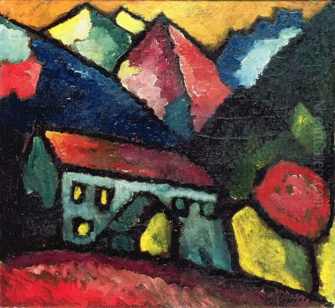 A House in the Mountains Oil Painting by Alexei Jawlensky