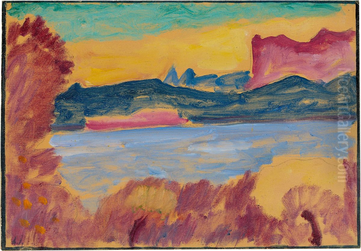 Landscape, Lake Geneva Oil Painting by Alexei Jawlensky