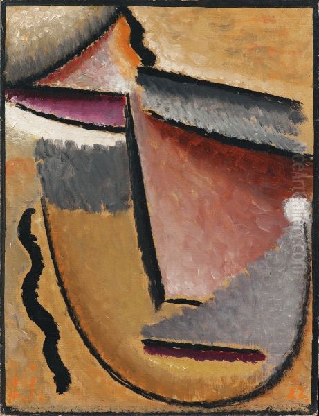 Abstrakter Kopf: Bildnis Mela Eschrich Oil Painting by Alexej von Jawlensky
