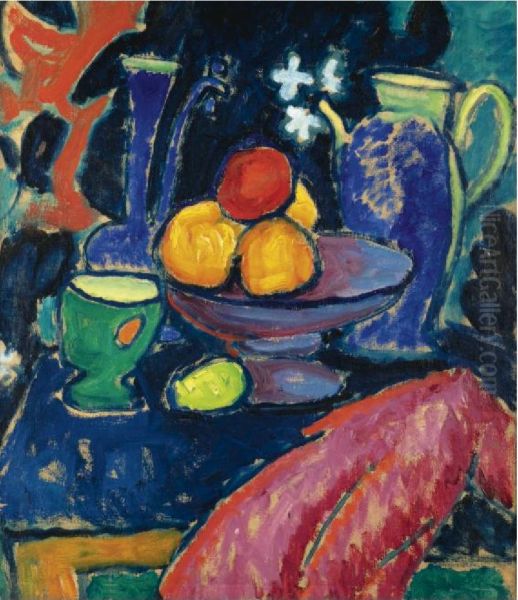 Still-life with jug Oil Painting by Alexei Jawlensky