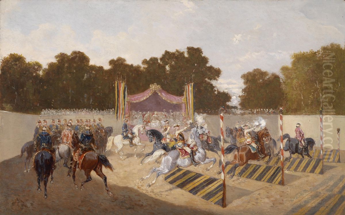 Historisches Karussell Oil Painting by Alexander von Bensa