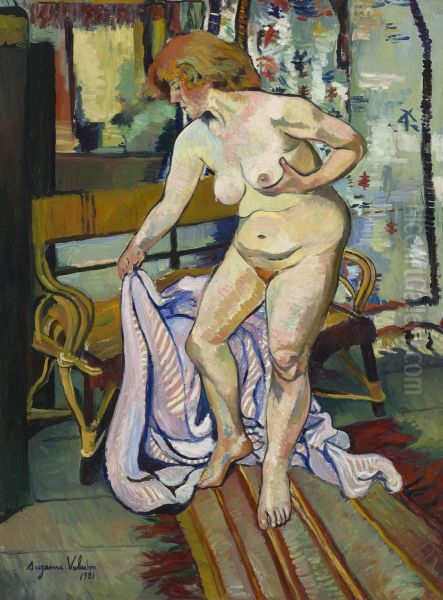 Nude with drapery Oil Painting by Suzanne Valadon