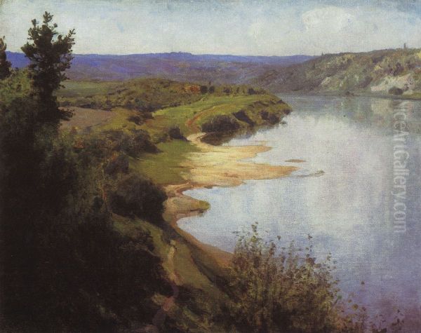 Vid na Oku s vostocnogo berega Oil Painting by Vasily Polenov