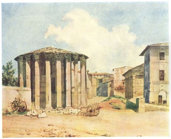 Temple of Vesta at Forum Boarium in Rome Oil Painting by Alexander Ivanov