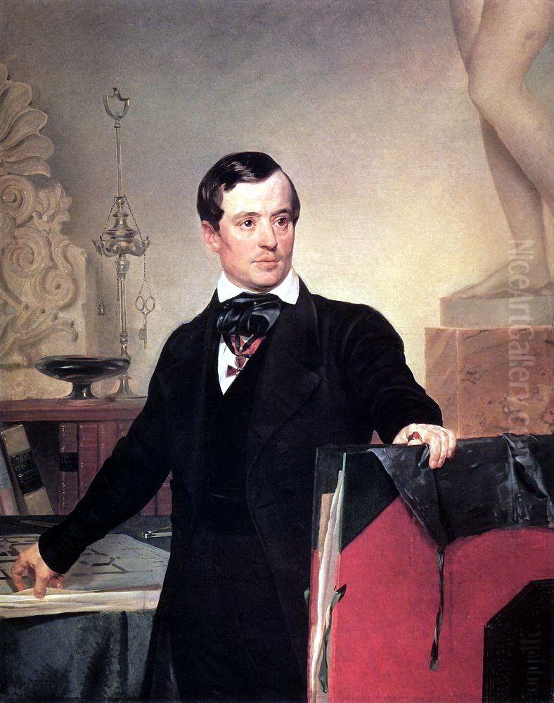 <<Portret A. P. Brullova>> Oil Painting by Karl Bryullov