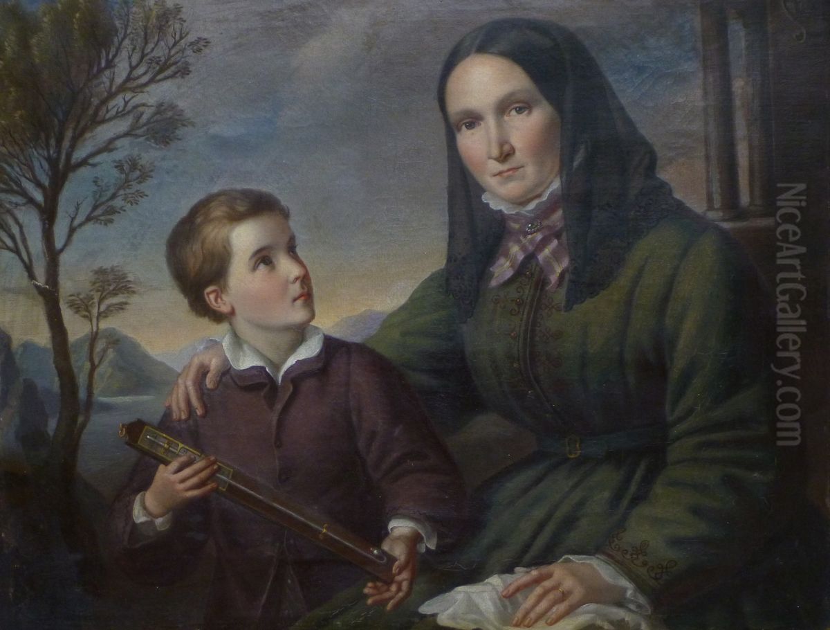 Alexander von Humboldt and Mother Oil Painting by unknown